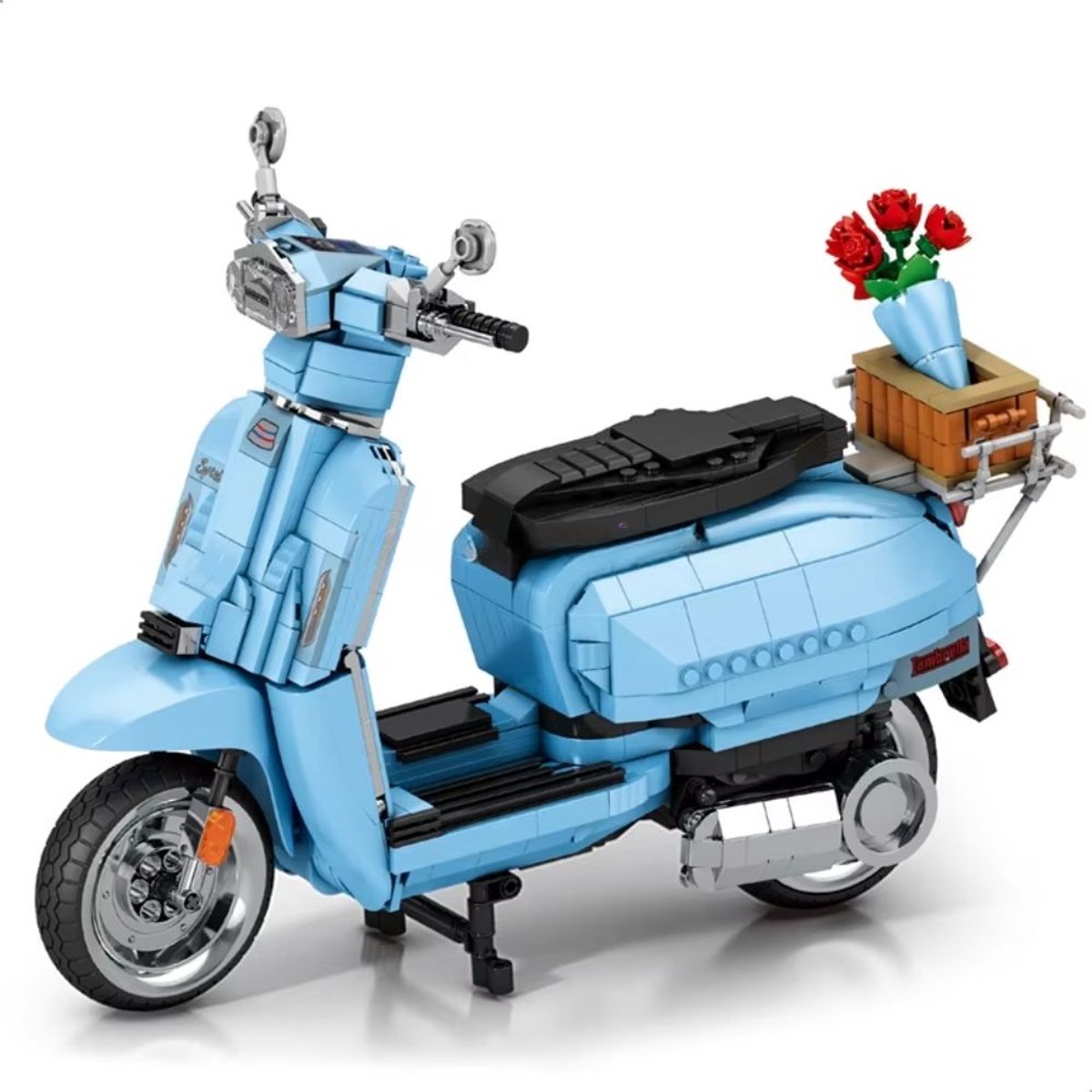 Reobrix - 11037 Blauw scooter bouwset | V200 Motorfiets | Modulair miniratuur constructie modelbouw | Educatief STEM motor speelgoed bouwpakketten voor kinderen & volwassenen | Blok formaat 4.9mm | 1169 bouwstenen